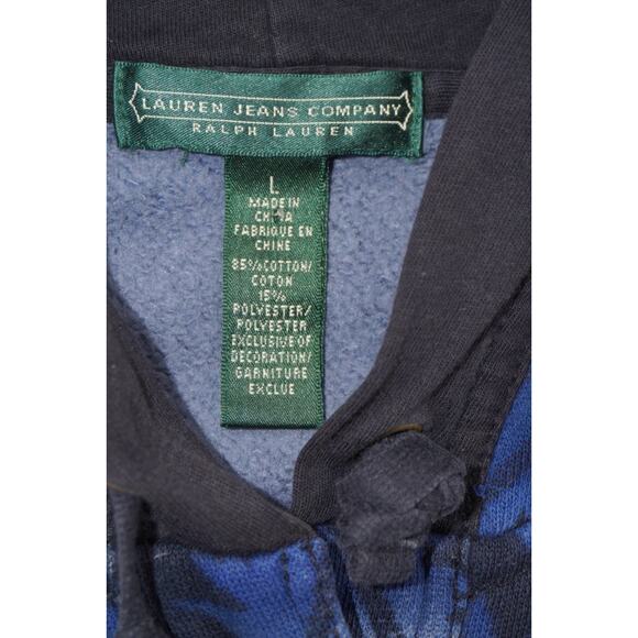 Lauren Jeans Co Ralph Lauren Aztec Hoodie Jacket Blue Southwest Print Size L - Picture 4 of 7